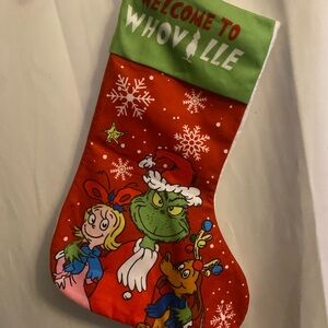 Dr. Seuss Whoville Grinch Stocking - Red and Green